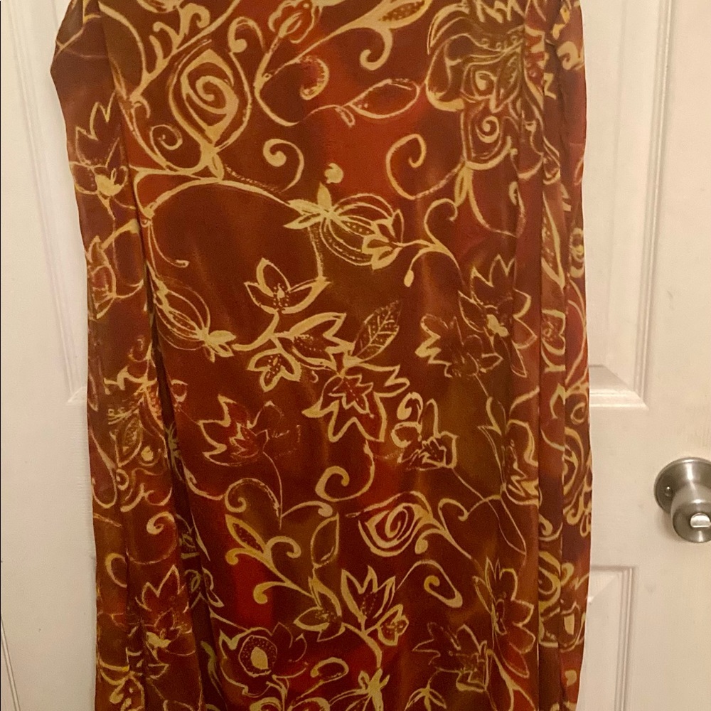Layered Brown Floral Sun Dress 3X